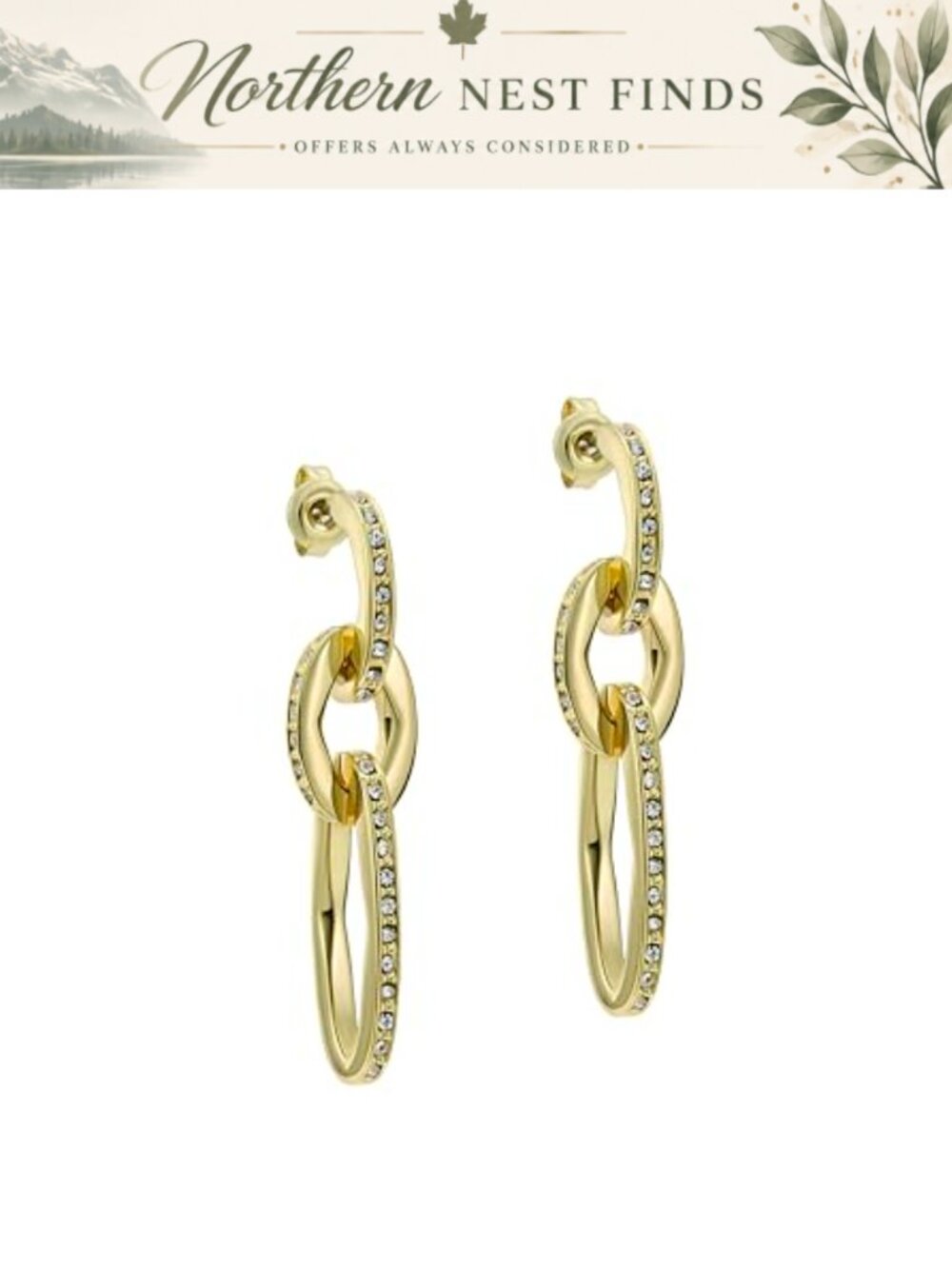 Ted Baker Shirina Crystal Shimmer Drop Earrings Gold-Tone Plated Brass